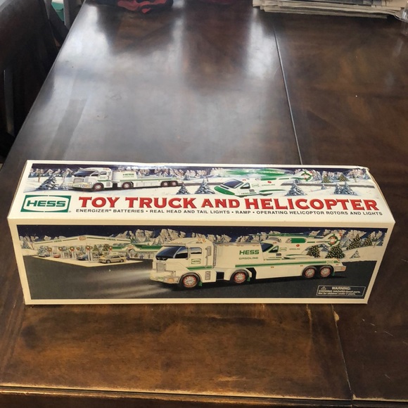 hess toy truck and helicopter